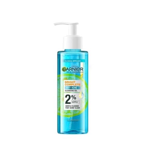  Gel Rửa Mặt Sạch Thoáng Dịu Nhẹ Cho Da Dầu Mụn Garnier Bright Complete Anti-Acne Cleansing Gel 