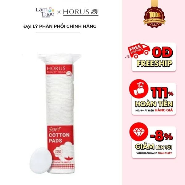 Bông Tẩy Trang Horus Soft Cotton Pads 120 Miếng