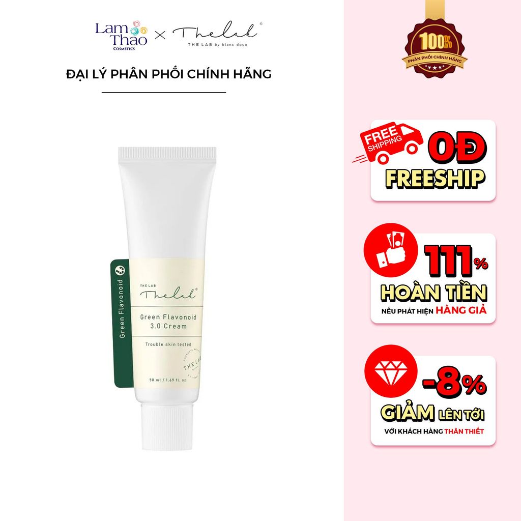 Kem Dưỡng Hỗ Trợ Giảm Mụn, Cấp Ẩm Phục Hồi Da Và Tái Tạo The Lab By Blanc Doux Green Flavonoid 3.0 Cream