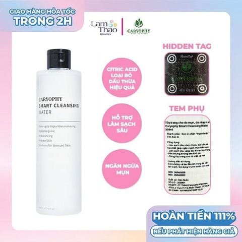  Nước Tẩy Trang Hỗ Trợ Ngăn Ngừa Mụn Caryophy Smart Cleansing 