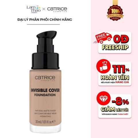  Kem Nền Mịn Lì Kiềm Dầu 16H Catrice Invisible Cover Foundation 