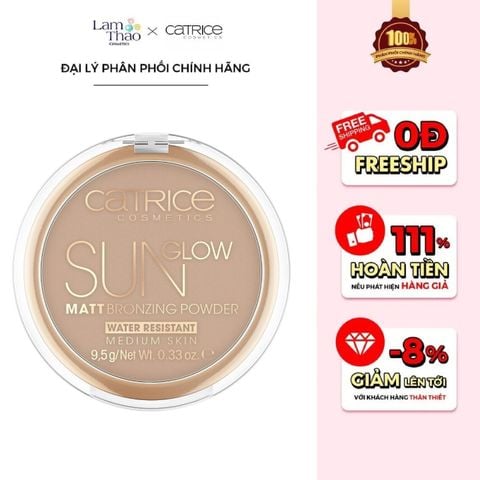  Phấn Tạo Khối Catrice Sun Glow Matt Bronzing Powder Medium Skin 