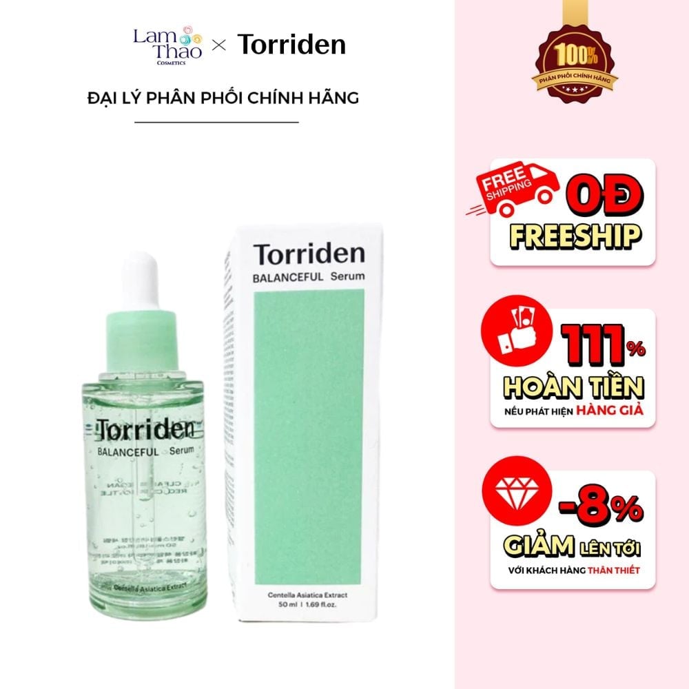 Tinh Chất Cấp Ẩm Và Hỗ Trợ Làm Dịu Cho Da Mụn Torriden Balanceful Centella Asiatica Extract Serum