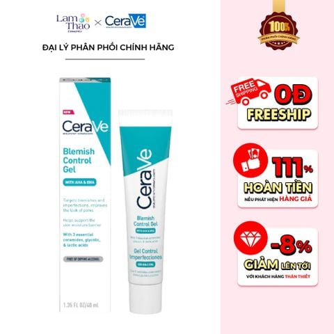  Gel Hỗ Trợ Giảm Mụn Mờ Thâm Cerave Blemish Control Gel 