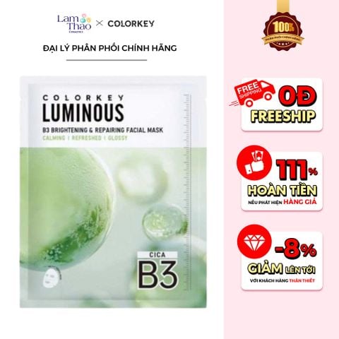  Mặt Nạ Phục Hồi Và Sáng Da B3 Colorkey Luminous B3 Brightening & Repairing Facial Mask - Cica 
