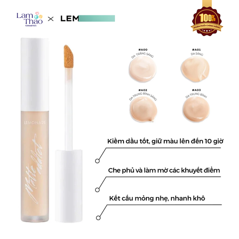  Kem Che Khuyết Điểm Kiềm Dầu Lemonade Matte Addict Concealer 