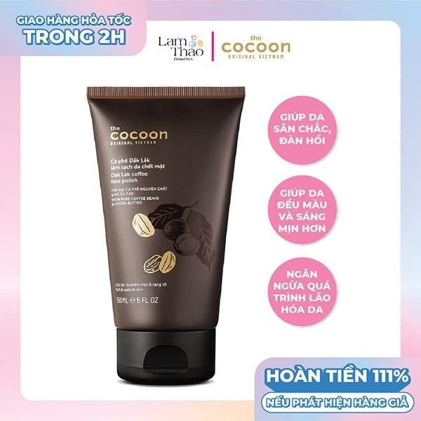 [HĐ COCOON TỪ 299K TẶNG 1 SON DƯỠNG COCOON] Tẩy Tế Bào Chết Mặt Cà Phê Đắk Lắk Cocoon Dak Lak Coffee Face Polish