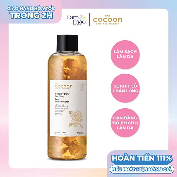 [HĐ COCOON TỪ 299K TẶNG 1 SON DƯỠNG COCOON] [HĐ COCOON TỪ 399K TẶNG 1 SỮA CHỐNG NẮNG COCOON 5ML] Nước Tẩy Trang Chiết Xuất Hoa Hồng Cocoon Rose Micellar Water