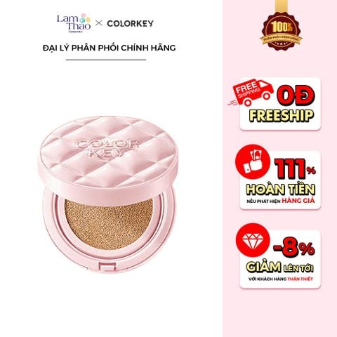  Phấn Nước Chống Nắng Colorkey Long Lasting Flawless Brightening Cushion Cream SPF50+ PA++++ 