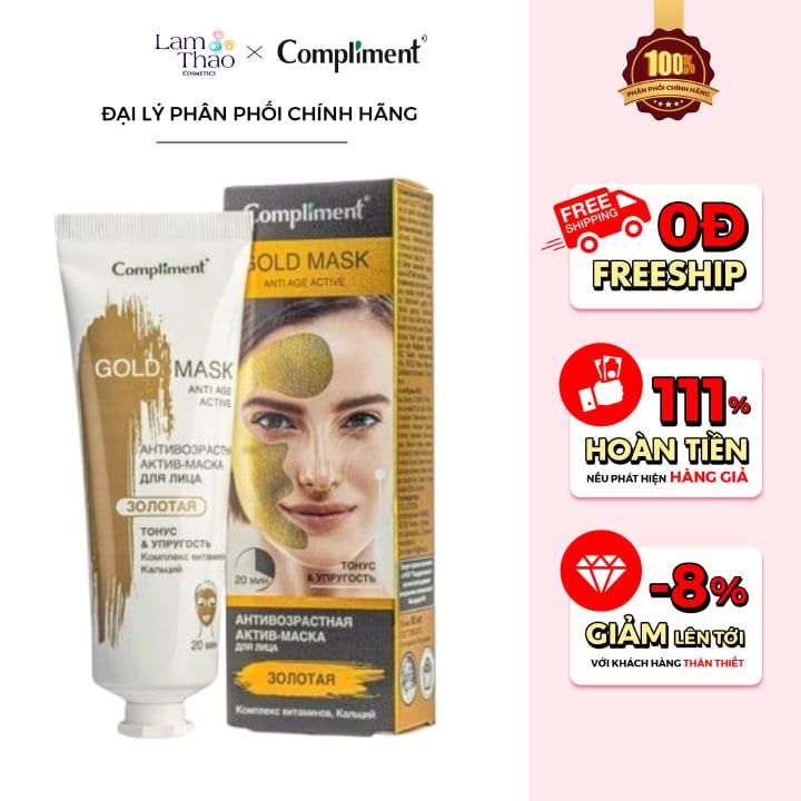 Mặt Nạ Hỗ Trợ Trẻ Hóa Compliment No Problem Gold Face Mask