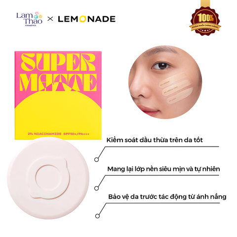  Phấn Nước Kiềm Dầu Lemonade Supermatte Cushion [ Vỏ Mới ] 