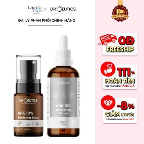  Tinh Chất Tẩy Tế Bào Chết, Làm Sáng Da DrCeutics AHA 10% Exfoliating Serum 