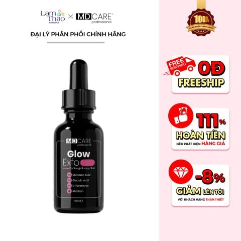  [MUA 1 SP MD CARE FULLSIZE TẶNG 02 MẶT NẠ MD Care NMF PREMIUM MASK] Tẩy Tế Bào Chết Làm Sáng, Mờ Thâm Và Đều Màu Da MD Care Glow EXFO 