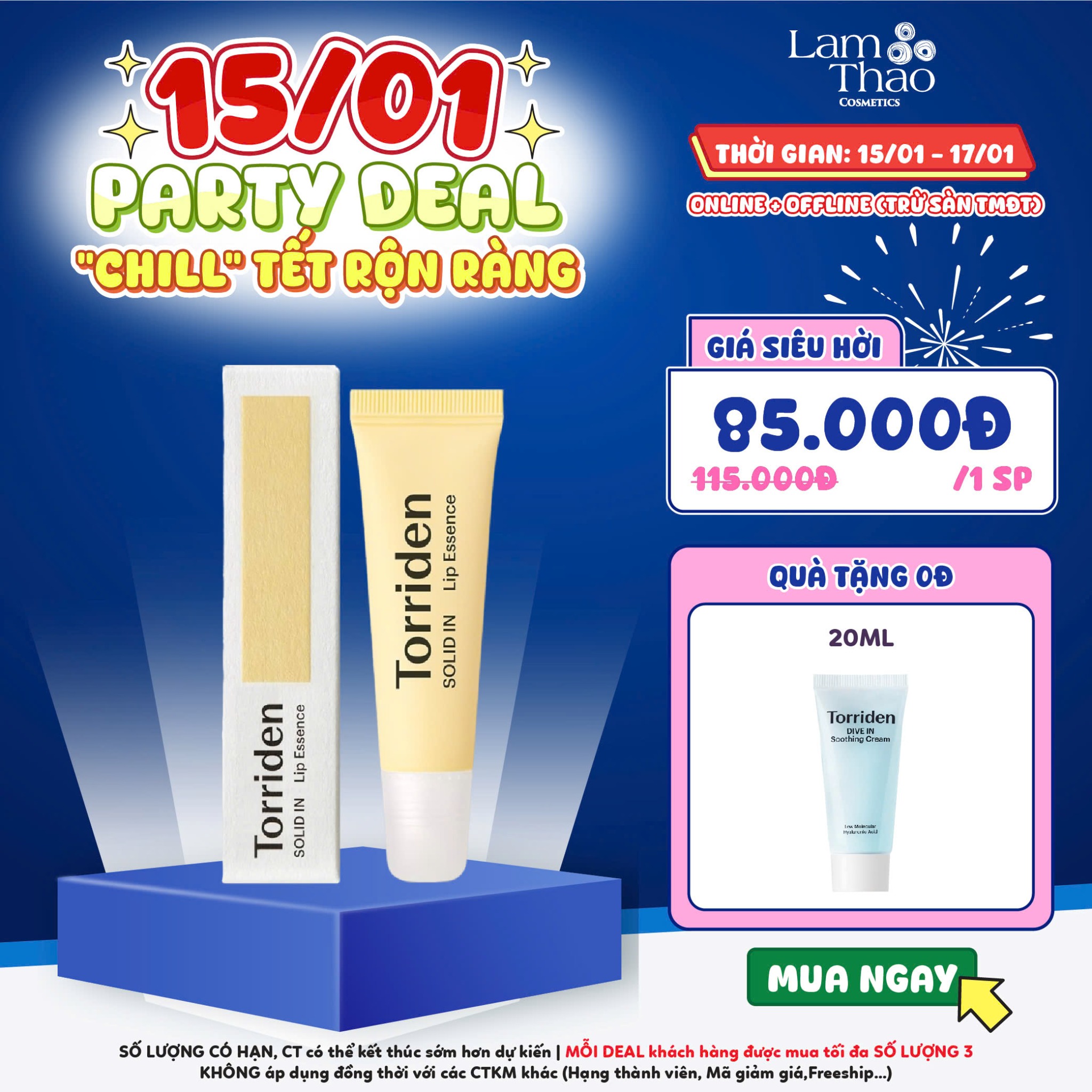 [DEAL 15/1 - 17/1 TẶNG 1 KEM DƯỠNG TORRIDEN DIVE IN 20ML] Tinh Chất Dưỡng Môi Torriden Solid In Ceramide Lip Essence