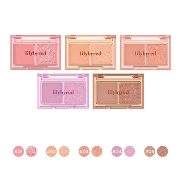 Bảng Phấn Mắt 2 Ô Lilybyred Little Bitty Moment Eye Shadow