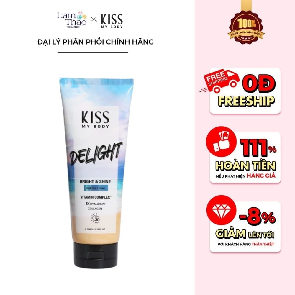 Dưỡng Thể Chống Nắng Kiss My Body Bright & Shine SPF30 PA+++ Perfume Lotion