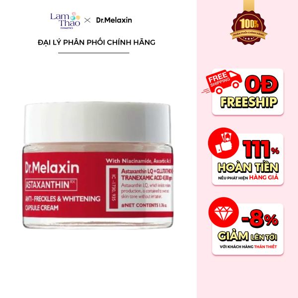 Kem Dưỡng Hỗ Trợ Trắng Da Cải Thiện Mờ Thâm Nám Dr Melaxin Astaxanthin Anti Freckles & Whitening Capsule Cream