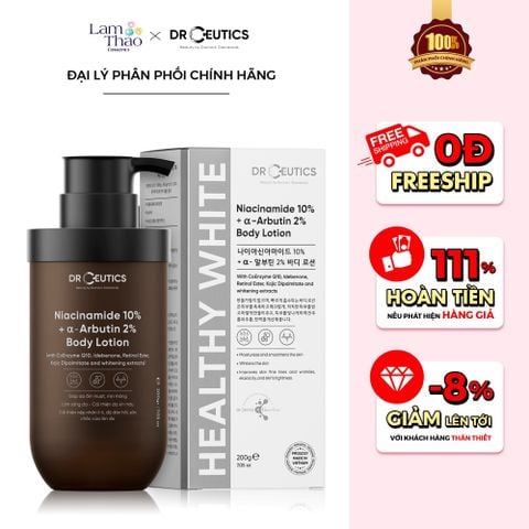  Sữa Dưỡng Thể Hỗ Trợ Dưỡng Trắng Da DrCeutics Niacinamide 10%+ α- Arbutin 2% Body Lotion 