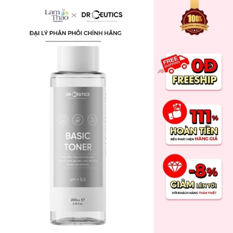 Nước Hoa Hồng Cấp Ẩm Cho Da Dầu DrCeutics Basic Toner