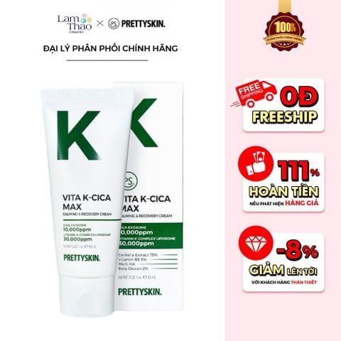  Kem Dưỡng Phục Hồi Cấp Ẩm Đa Tầng Pretty Skin Vita K-Cica Max Calming & Recovery Cream 