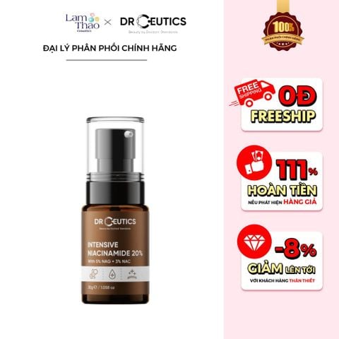  Tinh Chất Hỗ Trợ Giảm Thâm Sáng Da & Kiềm Dầu DrCeutics Intensive Niacinamide 20% With 5% NAG + 3% NAC 