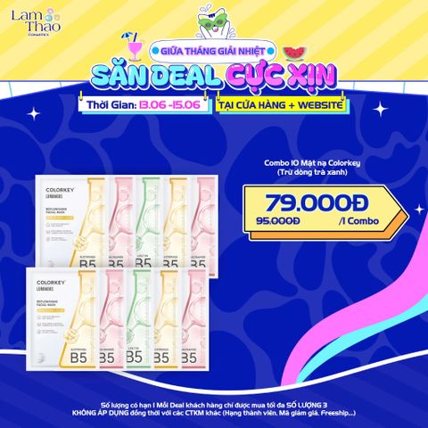  [DEAL 13/6 - 15/6 COMBO 10 NẠ GIÁ SỐC]  Mặt Nạ Dưỡng Ẩm Colorkey Hydrating Facial Mask 