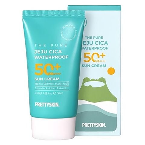  Kem Chống Nắng Kháng Nước Pretty Skin The Pure Jeju Cica Waterproof Sun Cream 