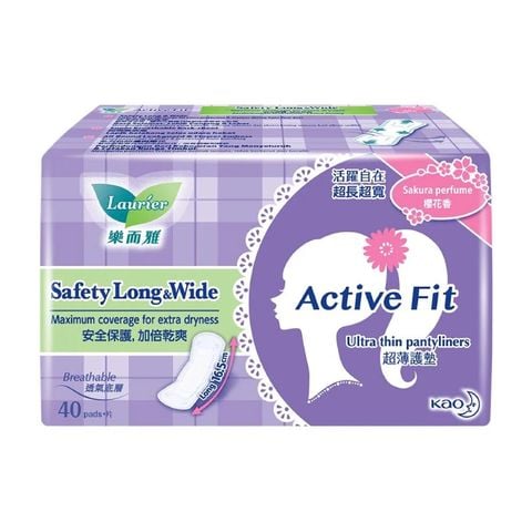  Băng Vệ Sinh Siêu Thấm Hương Hoa Anh Đào Laurier Ultra Thin Pantyliner Active Fit Sakura Perfume 40 Miếng 