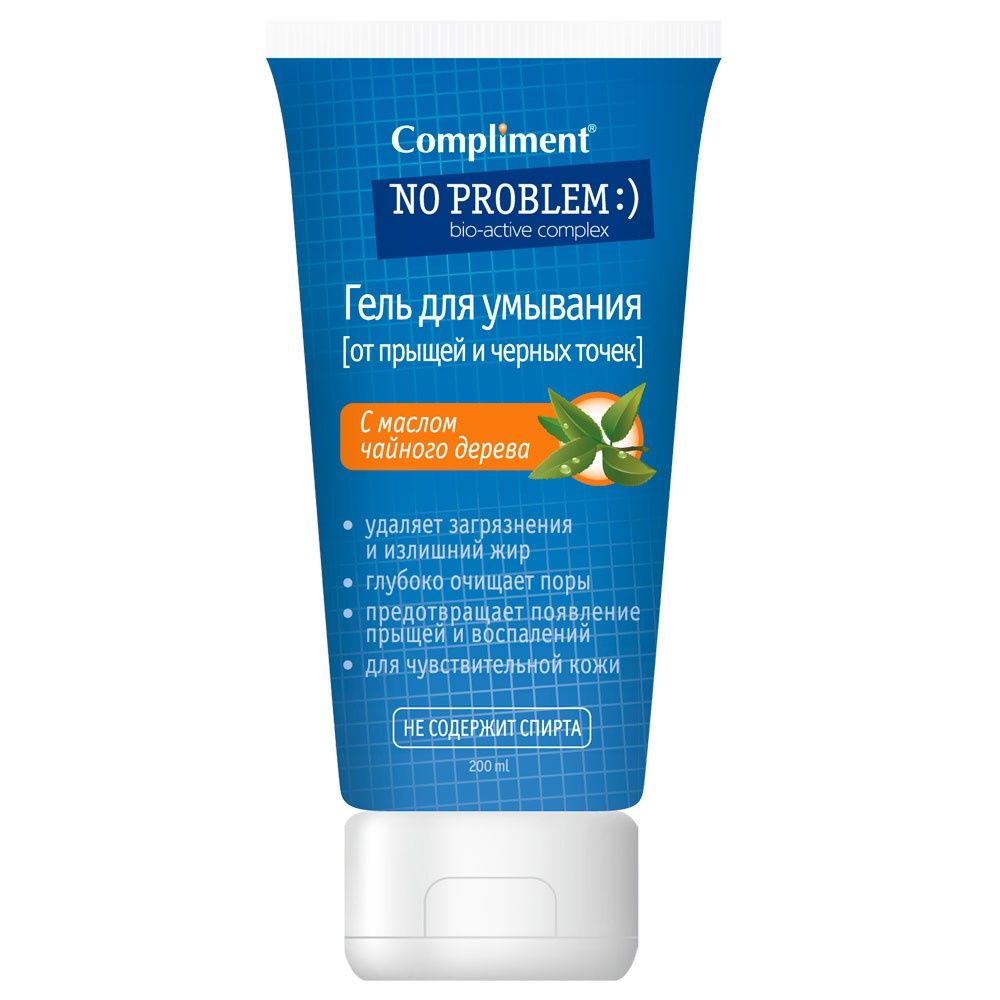 Gel Rửa Mặt Giảm Mụn Compliment No Problem BHA + Tea Tree