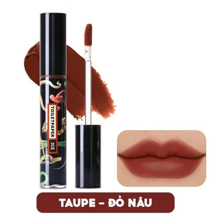 [Mua 02 Son 3CE fullsize Bất Kỳ Tặng 01 Kẹp Tóc + 01 Son 3CE Mini] Son Kem Lì 3CE Toiletpaper Velvet Lip Tint