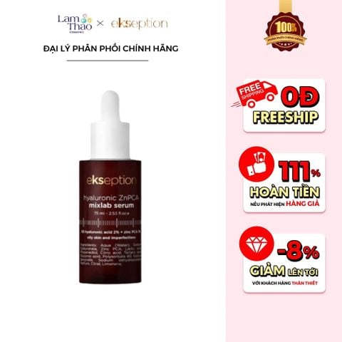  Tinh Chất Hỗ Trợ Giảm Mụn Kiểm Soát Dầu Nhờn Ekseption Hyaluronic ZnPCA Mixlab Serum 