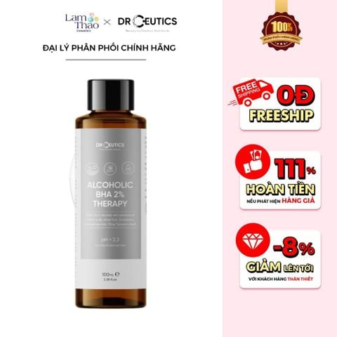  Nước Cân Bằng Da Hỗ Trợ Sẽ Khít Lỗ Chân Lông Và Giảm Tình Trạng Mụn DrCeutics Alcoholic BHA 2% Therapy 