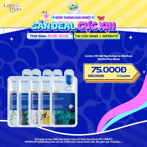  [DEAL 13/6 - 15/6 COMBO 5 NẠ GIÁ SỐC] Mặt Nạ Dưỡng Da Mediheal Derma Plus Mask 
