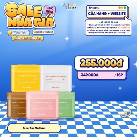  [DEAL 14/5 - 16/5 GIÁ SỐC]  Toner Pad Hỗ Trợ Làm Dịu Da Mụn Mediheal Teatree Trouble Pad 