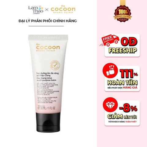  [DEAL SỐC 11.12 - 15.12 TẶNG NTT SEN HẬU GIANG 50ML] Sáp Dưỡng Ẩm Đa Năng Sen Hậu Giang Cocoon Lotus Multi-Purpose Balm 
