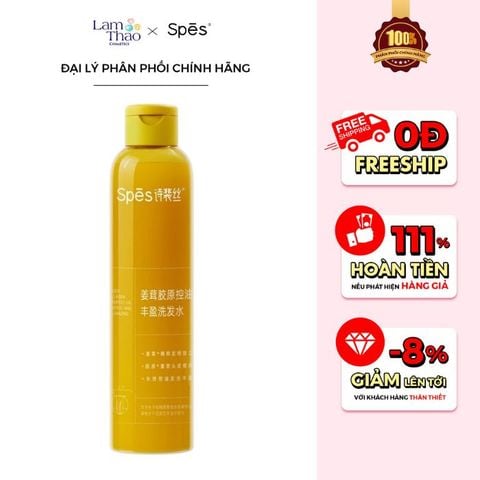  Dầu Gội Chiết Xuất Gừng Kiềm Dầu Giảm Rụng Tóc Spes Ginger Collagen Shampoo Oil Control And Volumizing 