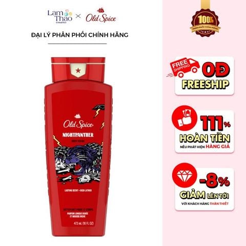  [TẶNG 01 NÓN BẢO HIỂM OLD SPICE] Sữa Tắm Dạng Gel Old Spice Night Panther Body Wash 