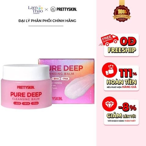  Sáp Tẩy Trang Giúp Làm Sạch Bụi Bẩn, Dầu Thừa Prettyskin Pure Deep Cleansing Balm 