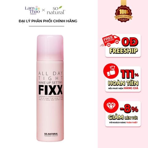  Xịt Khoá Make Up Cho Lớp Nền Căng Bóng, Mịn Lì So Natural Powder4room All Day Tight Make Up Setting Fixx 