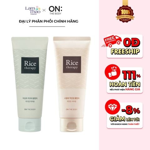  Sữa Rửa Mặt On The Body Rice Therapy Cleanser 