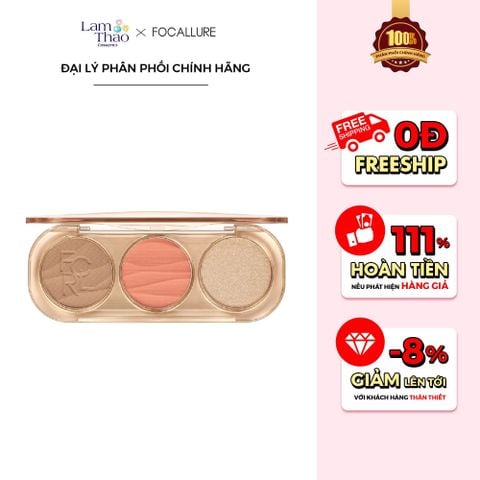 Bảng Phấn Đa Năng Má Hồng Tạo Khối Và Bắt Sáng Focallure 3 In 1 Pro-Sculpt Palette 
