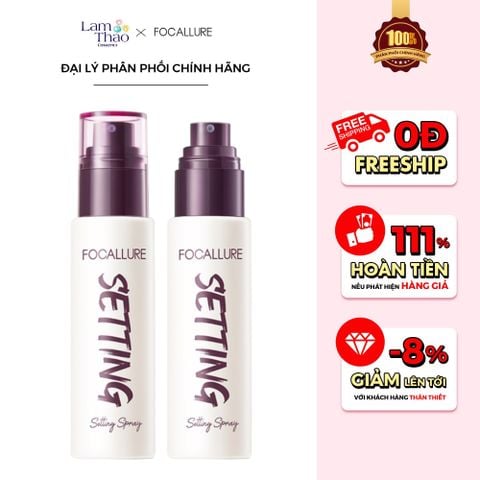  [DEAL SỐC 6.12 - 25.12 MUA HOÁ ĐƠN FOCALLURE 199K TẶNG 01 SON TRUE MATTE LIQUID LIPSTICK] Xịt Khóa Nền Cố Định Lớp Makeup Focallure Flawless Long-Lasting Setting Spray 