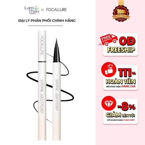  [DEAL SỐC 6.12 - 25.12 MUA HOÁ ĐƠN FOCALLURE 199K TẶNG 01 SON TRUE MATTE LIQUID LIPSTICK] Bút Kẻ Mắt Nước Focallure Superfine Liquid Eyeliner 