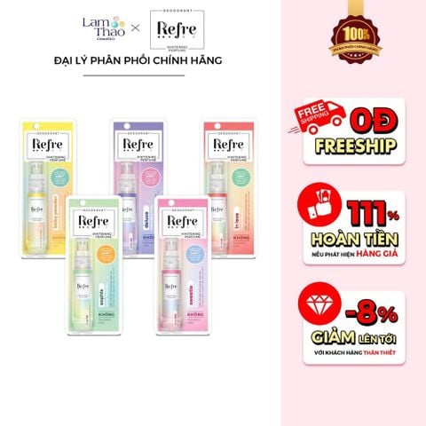  [DEAL 22/6 - 25/6 DUY NHẤT CỬA HÀNG MUA 2 TẶNG 1 TTBC BESILKI] Xịt Khử Mùi Hương Tự Nhiên Và Hương Nước Hoa Refre 