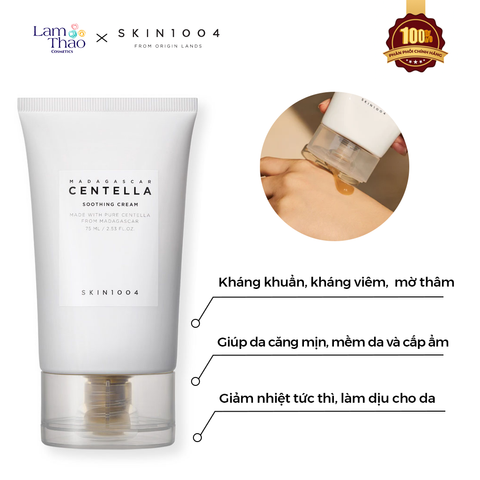  Gel Dưỡng Chiết Xuất Rau Má Hỗ Trợ Giảm Mụn Phục Hồi Da Skin1004 Madagascar Centella Soothing Cream 
