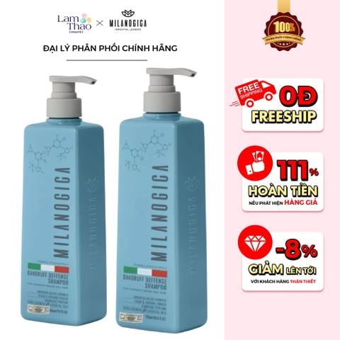  Dầu Gội Hỗ Trợ Giảm Gàu Giảm Ngứa Da Đầu Milanogica Dandruff Defense Shampoo 