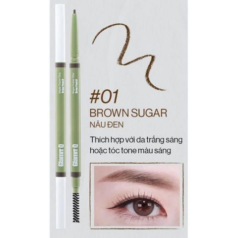  Chì Kẻ Mày Bền Màu Thuần Chay Glamrr Q Vegan Super Stay Brow Pencil 