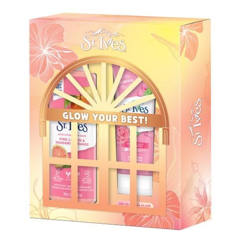 [TẶNG 1 GẤU CAPYBARA]  Set Sữa Tắm St.Ives + Sữa Rửa Mặt 
