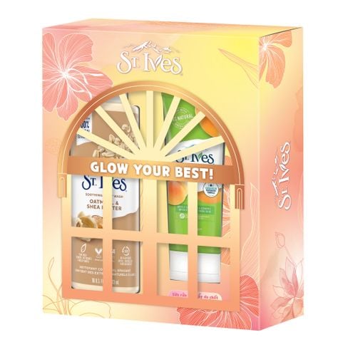  [TẶNG 1 GẤU CAPYBARA]  Set Sữa Tắm St.Ives + Sữa Rửa Mặt 