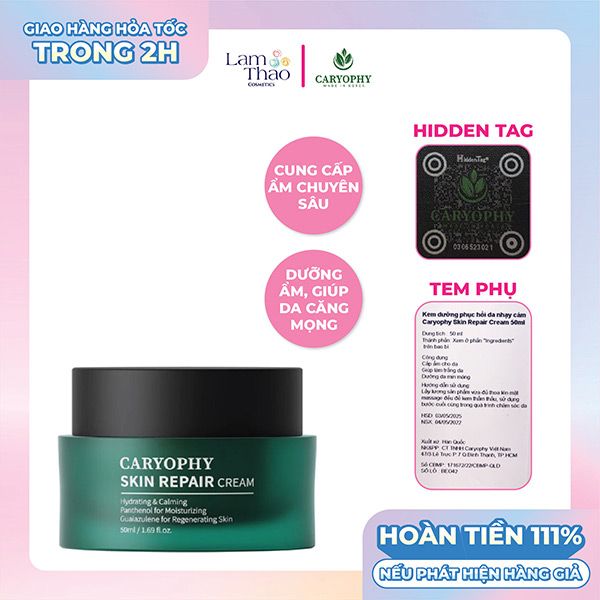 Kem Dưỡng Ẩm Và Phục Hồi Da Caryophy Skin Repair Cream